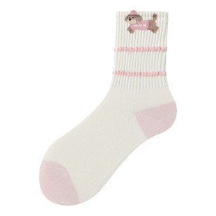 白色袜子女纯棉卡通可爱秋冬款2025新款爆款网红中筒堆堆袜外穿潮