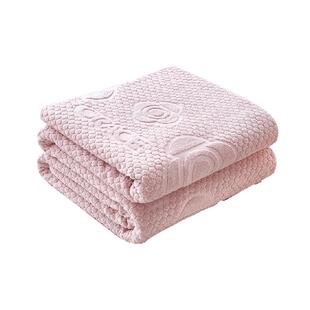 洁丽雅全棉提花纱布毛巾被纯棉夏季毛毯办公室午睡毯被子沙发盖毯