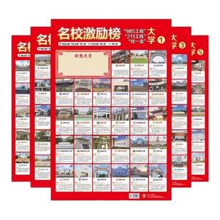 名校目标墙挂图985211激励墙贴全国大学图册带分数中国名牌学校表