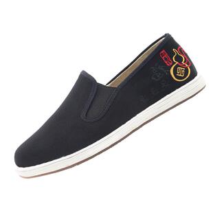 福连升老北京布鞋男士五福鞋国潮风刺绣千层底透气时尚一脚蹬男鞋