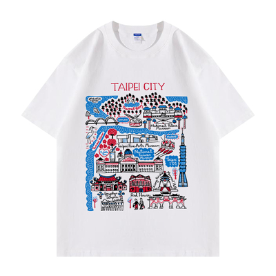 台湾台北城市地标景点短袖T恤衫