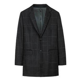 【商场同款】才子格子羊毛呢大衣男2025秋冬季新款高端中长款外套