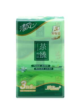 清风4层90抽茉莉花茶官方卫生纸