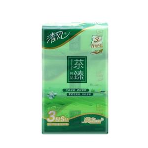 清风抽纸茶臻纯品抽纸3层150抽*10包卫生纸茉莉花茶香官方面巾纸