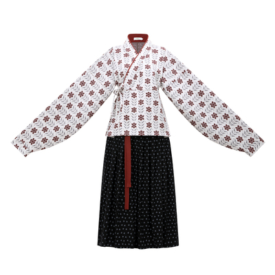 醒春集【秘语】晋制汉服晋襦中长褶裙棉针织碎花黑色日常森系秋冬