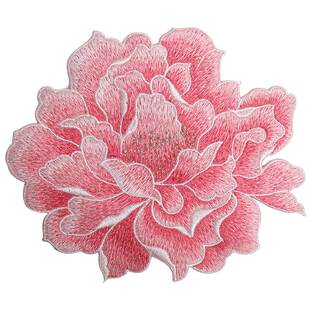 多色牡丹花刺绣布贴衣服破洞修补丁旗袍装饰服装辅料柔软无胶缝制