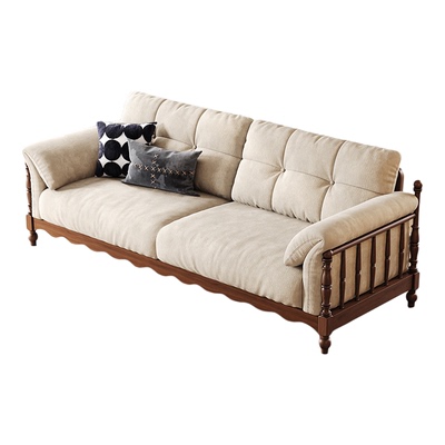 复古中古风高端实木沙发客厅