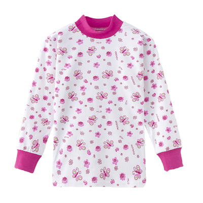 女童半高领加厚长袖衫保暖衣单价