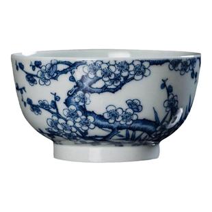 钟家窑青花瓷杯子景德镇茶具手工青花柴烧窑主人杯单杯梅花小茶杯