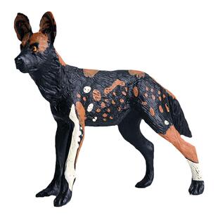 仿真野生动物模型实心非洲野狗土狼猎狗模型儿童塑胶玩具认知摆件
