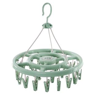 家用多功能圆盘晾衣架成人防风晾衣架塑料24夹衣架儿童婴儿袜子架