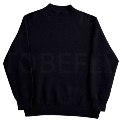 杨洋同款男士白色圆领羊绒衫