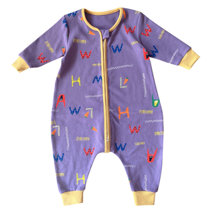 宝宝睡袋春秋婴儿恒温防踢被纯棉分腿冬男童女童四季儿童连体睡衣