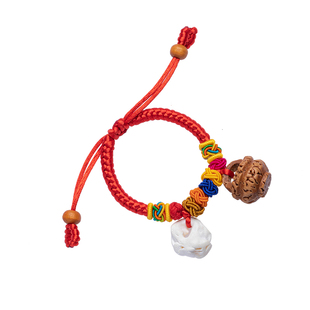 宝宝婴儿童桃核手链桃木红绳猪惊骨新生儿平安防惊吓手绳手串脚链