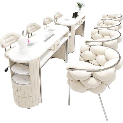 中闽芸尚不锈钢美甲桌椅套装组合