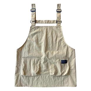 日式防泼水围裙定制logo印字咖啡馆餐饮烧烤理发师男女工作服夏季