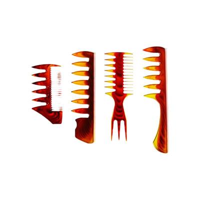 三叉戟男手工纹理复古背头油头梳