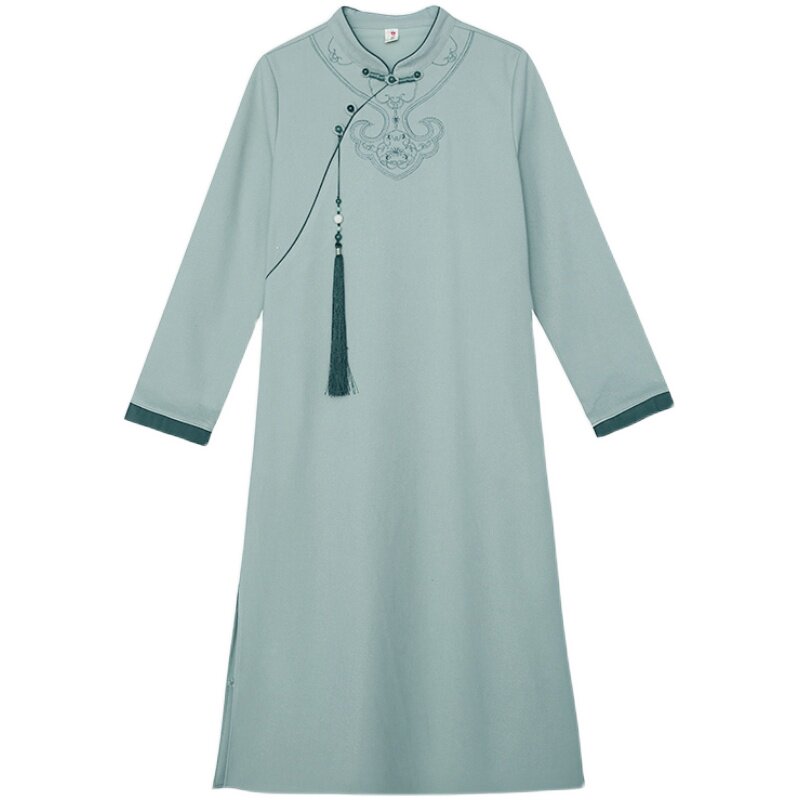远镇秋冬新品中式风茶服连衣裙