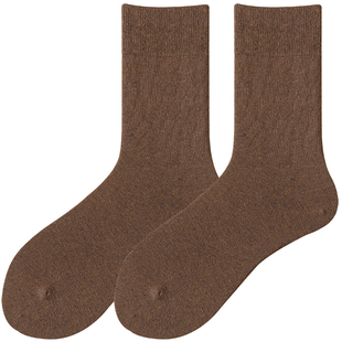 袜子女中筒袜秋冬季纯棉日系纯色春秋款全棉长筒高筒黑色女士长袜