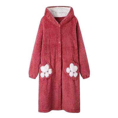 秋冬季珊瑚绒加绒加厚保暖睡衣