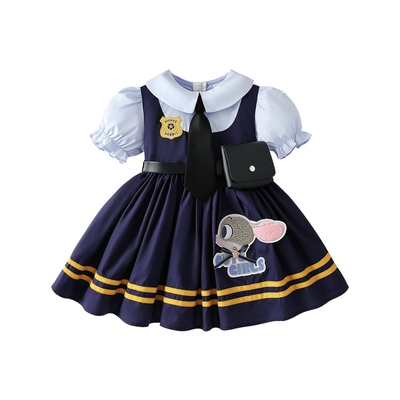 DSCG女童朱迪兔子警官儿童连衣裙