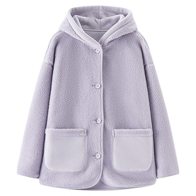 森马仿羊羔毛两面穿中长款外套女