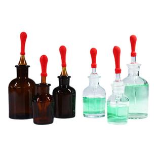 磨口滴瓶茶色透明玻璃滴瓶滴管实验室精油瓶药剂瓶调剂瓶化学实验室玻璃滴瓶Frosted Glass Dropper Bottle