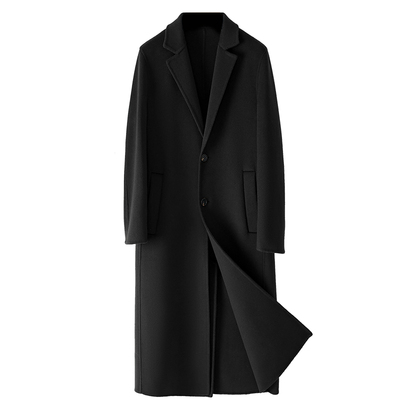 秋冬长款过膝100%羊毛双面呢大衣