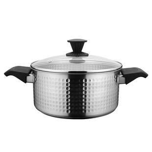 中宝304食品级加厚不锈钢火锅双耳汤锅家用燃气电磁炉通用不粘锅