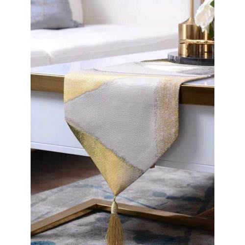 水墨会议餐桌桌旗轻美式边奢餐中式桌布新北欧柜茶席柜茶几高端斗