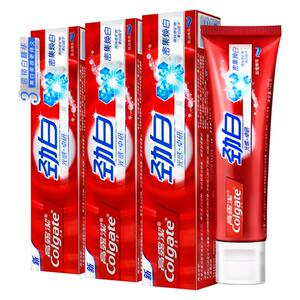 34.9元包邮 高露洁 密集焕白 口气清新家庭套装120g*3支+赠品漱口水*2瓶