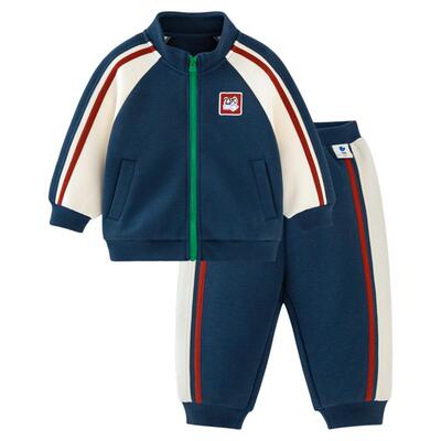 迷你巴拉巴拉学院风长袖套装入园服运动男女童两件套分体2025春季