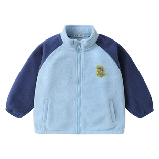 男童摇粒绒外套冬装2025新款秋冬款童装儿童宝宝加厚冬季加绒上衣