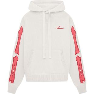 AMIRI 早秋女装 撞色骨头元素连帽针织衫