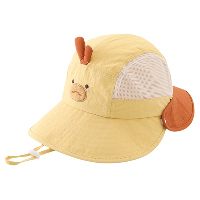 儿童遮阳帽子夏季薄款防晒大帽檐披肩帽透气网眼男女宝宝鸭舌帽潮