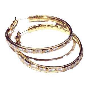 轻奢高级感个性时尚大圈圈耳环925纯银针气质满钻耳圈2024年新款