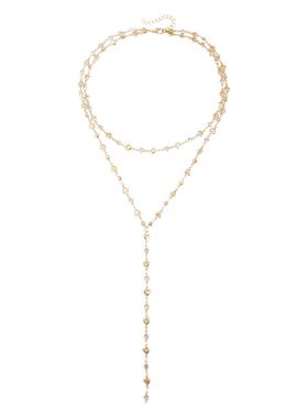 Norns欧美时尚爱心水钻交替Y型项链个性百搭长款简约necklace