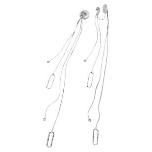 时尚简约闪钻长流苏蚊香盘无耳洞耳夹冷淡风耳钉显脸瘦女耳饰