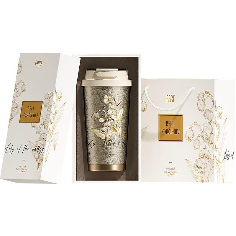 face铃兰纯钛女生保温杯带茶漏