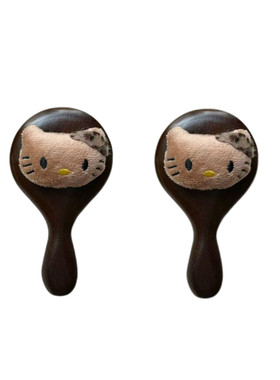 木质黑皮kitty按摩梳气垫梳