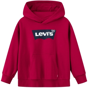 【加绒】Levi's李维斯儿童童装卫衣2025冬新款男女童连帽长袖女