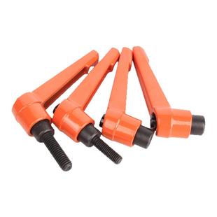 可调位橙色紧定手柄螺丝7字型棘轮把手L型快速手拧螺栓自锁紧扳手