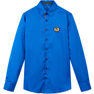 法式高级感轻奢条纹刺绣长袖衬衣