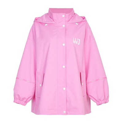 婉甸极光粉中长款外套休闲运动风