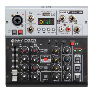Debra德贝乐2进2出电脑手机OTG专业录音乐器音频接口混音器调音台