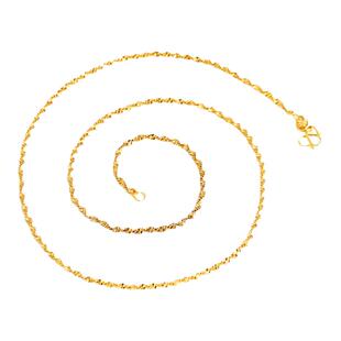 沙金项链配件素链百搭加长版水波链盒子链锁骨链单链无吊坠镀金