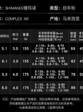 SHIMANO COMPLEX XR F4 F6纺车轮微物泛用远投小根渔鱼线轮