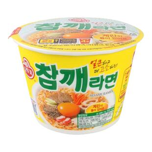 韩国进口不倒翁芝麻鸡蛋拉面110g*4碗速食泡面方便面桶边伯贤同款