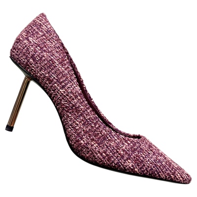 STELLALUNA格子呢时尚高跟单鞋