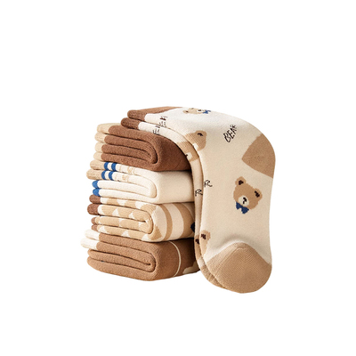 儿童袜子秋冬款长筒加绒加厚冬天保暖男宝宝男童中筒冬季毛圈高筒